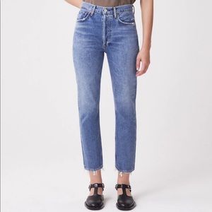 Agolde Riley High Rise Blue Denim size 25